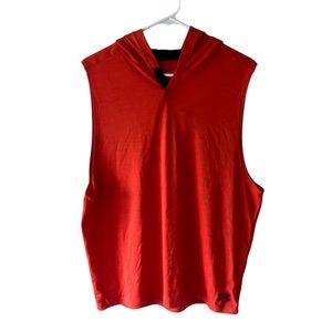 Under Armour Men's Large Activewear Hoodie Shirt Size Large Orange Sleeveless